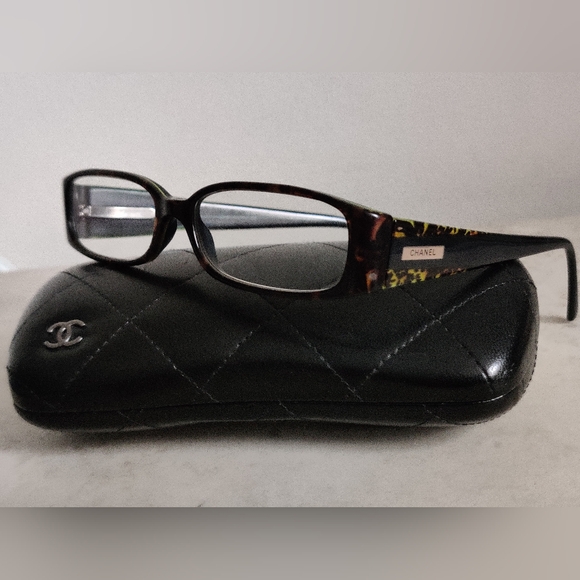 Authentic Chanel Reading Eye Glasses Frame w/Case model 3122 963 - Picture 4 of 12